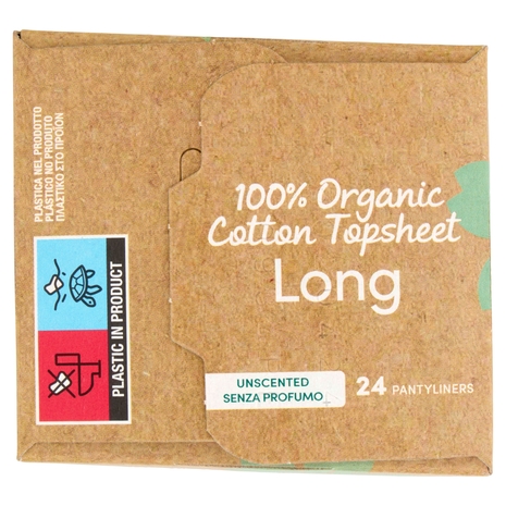 Carefree 100% Organic Cotton Topsheet Long Salvaslip 24 pz